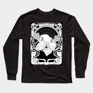 Dragonfly art nouveau frame Long Sleeve T-Shirt